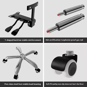 Sedia da <span class=keywords><strong>Gaming</strong></span> Girevole Ergonomica per Casa e Ufficio - Comodo Schienale in Rete - Sedile in Similpelle di Nylon - Product Image 2