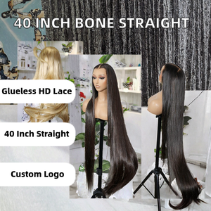 Perruque Lace Front 40 Pouces Cheveux Humains Lisses Naturels, Cuticules Alignées, Sans Colle, Dentelle HD, Cheveux Péruviens Bruts pour Femmes - Product Image 2