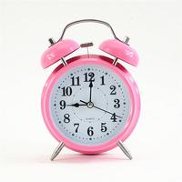 Jam Alarm Logam Kartun Mini Warna-warni Dekorasi Rumah Dial Angka Tampilan Jarum Alarm Meja untuk Kamar Tidur Anak-anak Ruang Tamu
