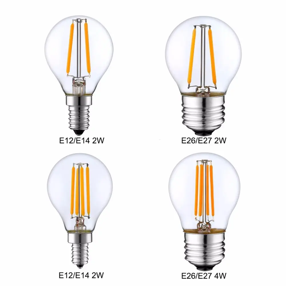 Светодиодные лампы накаливания G45 0,5 Вт 1 Вт S11/ G35 E12 /E14 /E26, декоративная светодиодная лампа для Северной Америки
