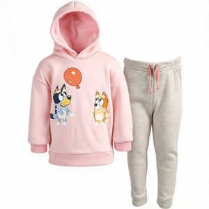 Ensemble de sweats à capuche en tissu pour enfants, ensemble de sweats à capuche avec personnage Bluey, pantalon de jogging gris, tenue décontractée pour enfants de 2 à 4 ans - Product Image 3