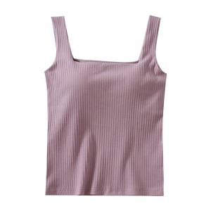 Top de Tirantes con Escote Cuadrado y Relleno en el Pecho para Mujer, Estilo Verano - Product Image 4