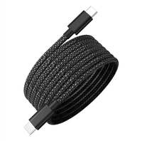 Câble USB-C tressé à enroulement automatique magnétique 1m 3A 66W à charge rapide avec conducteur en cuivre pur pour ordinateur et imprimante