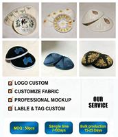 Gran oferta, sombrero Kipot de algodón blanco personalizado para hombre, diseño de moda, Kipá religioso con estampado de bordado plano, sombrero Yamaka para judíos