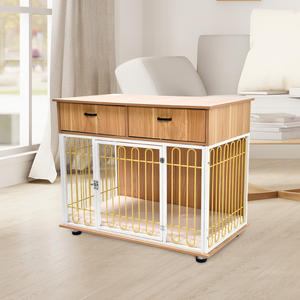 Kayu besar peti hewan peliharaan furnitur dalam ruangan anjing kandang anjing dua laci tugas berat anjing peti furnitur kandang - Product Image 2