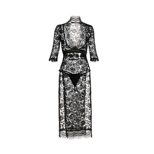 New sexy lace seductive long dress with hot side slit slim fit uniform pajamas for women, dropshipping available. - Product Image 5