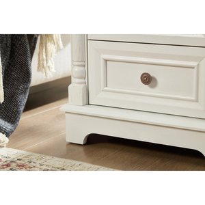 Farmhouse Style 2 Drawer Sofa <b>Side</b> <b>Table</b> With Charging Pedestal <b>Tall</b> Rustic Wood Square Nightstand Wooden Base Roman - Product Image 5
