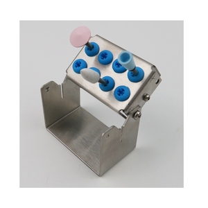 ที่วางหัวกรอฟันพร้อมวงแหวนซิลิโคน บล็อกกรอฟันสแตนเลส 4 รู 6 รู 8 รู - Product Image 5