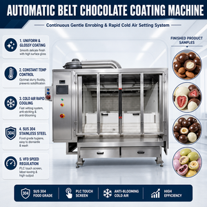 Machine d'enrobage au chocolat pour noix, Maltesers et biscuits, avec bande continue de 1650 mm et vitesse variable - Product Image 2