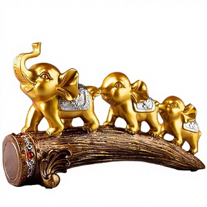 Lucky Elephant Resin Figurine Creative TV Wine Cabinet Living Room Office Entrance Home Desktop Decor Antique Xiangli - Product Image 3