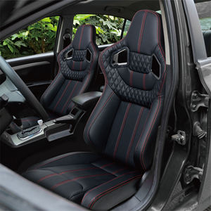 Sièges de voiture noirs GZYLC de haute qualité, sportifs, réglables, type baquet, pour la simulation de course, compatibles <span class=keywords><strong>BMW</strong></span> et Honda, en cuir - Product Image 1