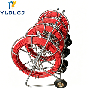 YILI Varilla de Fibra de Vidrio Reforzada de 8mm y 100m Antienredos para Tuberías, Serpiente de Conducción Azul de Alta Resistencia <span class=keywords><strong>con</strong></span> Ruedas para Obra - Product Image 3