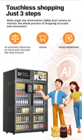 Máquina Expendedora Inteligente de Bebidas y Aperitivos con IA, Máquina Expendedora de Bebidas Frías y Alimentos Frescos con Tecnología de Reconocimiento Visual por IA, Doble Puerta