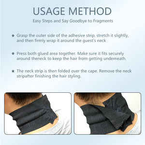 Профессиональные одноразовые воротнички-полоски для парикмахерских <span class=keywords><strong>WangDa</strong></span> Salon из растительного волокна и древесной массы, белые/черные, комфортные для работы с волосами - Product Image 2