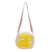 Sac à dos en peluche en forme de gâteau roulé suisse, mignon et très esthétique, avec fermeture éclair, idéal pour écouteurs, best-seller