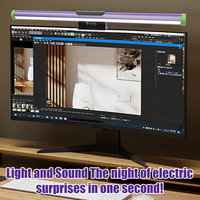 Barre lumineuse LED intelligente en aluminium alimentée par USB, lampe moderne noire à gradation progressive, contrôle tactile/sensoriel, pour lecture et moniteur d'ordinateur