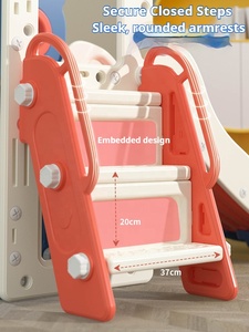 Ensemble de <span class=keywords><strong>balançoire</strong></span> et <span class=keywords><strong>toboggan</strong></span> d'intérieur en plastique durable pour enfants, adapté aux bébés et tout-petits, capacité de moins de 100 kg, maisonnette de jeu sûre et amusante - Product Image 2