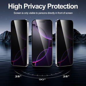 Protection d'écran personnalisée anti-espion pour iPhone 17e, verre trempé 9H avec impression soyeuse, protection d'écran privée pour iPhone 17 Pro - Product Image 3
