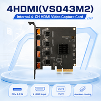 Tarjeta de Captura de Video HDMI Interna PCIe de 4 Canales, Entrada 4K*30Hz, Formato YUY2 1080P*60Hz, Ancho de Banda de 20Gbps para Windows, Mac, Linux