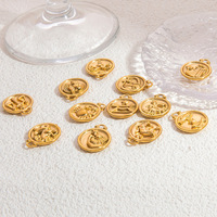YIMEIL & Acier inoxydable – Pendentif rond double face avec les douze signes du zodiaque, motif en relief, incrusté de zircon, carte des étoiles, accessoires DIY