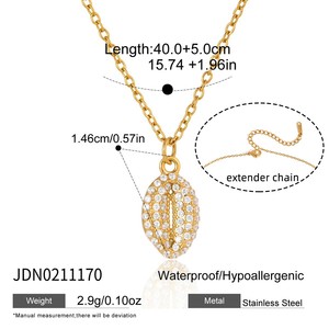 สร้อยคอรูปสัตว์ทะเล โอเชียนรีสอร์ท ทอง 18K สแตนเลสสตีล ลายปลาดาว ปู เต่า เปลือกหอย ต้นมะพร้าว นางเงือก ประดับเพชรซิร์คอน สำหรับฤดูร้อน - Product Image 1