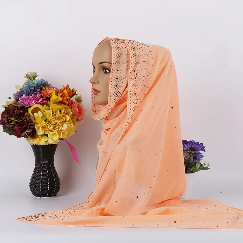 Super Lage Prijs Vrouwen Head Wrap Jersey Katoen Met Steen Arab Moslim Hijab Sjaal Cap Voor Dames