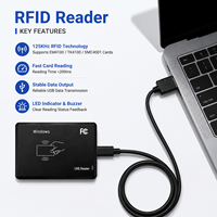 Lecteur de carte intelligente NFC 13,56 MHz 125 KHz double bande, capteur de proximité sans contact, lecteur de carte d'identité IC de bureau deux-en-un pour Windows et Linux