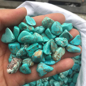 Toptan cilalı turkuaz işlenmemiş taş mavi taş eskitme taş yeşil kristal takla taşları reiki - Product Image 4