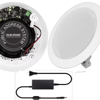 Haut-parleur de plafond Bluetooth 5.0 prenant en charge le contrôle par application et la réglage de l'égaliseur, entrée audio 3,5 mm, portée sans fil de 10 m