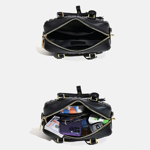 Borsa a tracolla da donna di fascia alta in pelle di pecora pieghettata in pelle di lusso Matelasse con manico in vera pelle - Product Image 4