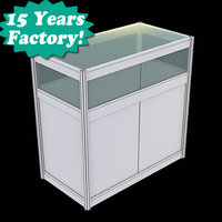 Table de réception pliable en alliage transparent blanc pour salon professionnel 1x1x0.3M HB-CHE HEBANG