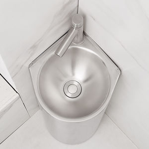 Évier <span class=keywords><strong>de</strong></span> coin autoportant moderne en acier inoxydable SS304, lavabo triangulaire gain <span class=keywords><strong>de</strong></span> place pour <span class=keywords><strong>jardin</strong></span> extérieur, balcon, camping-car, salle <span class=keywords><strong>de</strong></span> bain 80 cm - Product Image 5