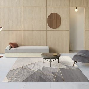 Vendita diretta decorazione nordica <span class=keywords><strong>Beige</strong></span> <span class=keywords><strong>e</strong></span> <span class=keywords><strong>grigio</strong></span> disegno astratto striscia da pavimento di lusso stampato grandi tappeti semplici tappeti <span class=keywords><strong>e</strong></span> tappeti - Product Image 6