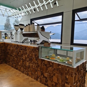 Panneau mural en bois massif de noyer noir de luxe <span class=keywords><strong>petit</strong></span> carré mosaïque 3D bois TV fond mur salle à manger Club décorer panneaux muraux - Product Image 6