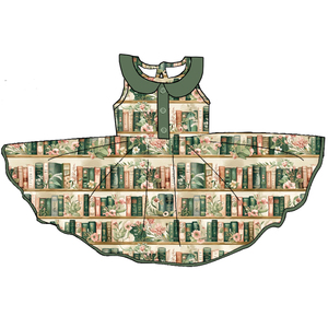 Vestido de Niña con Cuello Peter Pan de Seda de Leche, Vestido sin Mangas con Estampado Personalizado para Niñas Pequeñas - Product Image 2