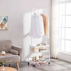 소형 및 휴대용 코트 랙 의류 랙 옷걸이 옷걸이 선반 보관 롤러 옷장 걸이 바닥 신발장 이동식 - Product Image 2