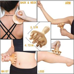 Kit d'outils de massage en bois pour le corps, le dos, la cellulite, le drainage lymphatique, le rouleau en bois, le Gua Sha, la thérapie du cuir chevelu - Product Image 3