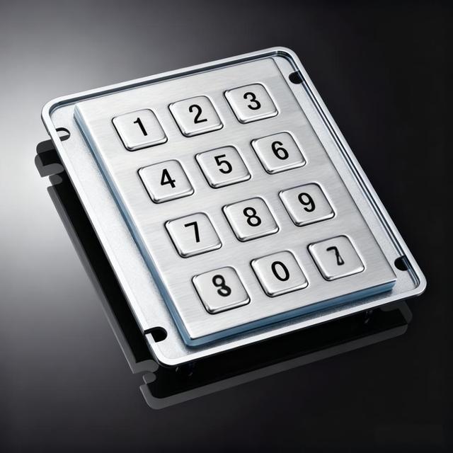 OEM Factory Waterproof Industrial Grade 16 Key Stainless Steel 304 LED Illuminated Backlit Numerical Metal Keypad ATM
