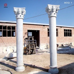 Biệt thự văn phòng chính phủ xây dựng lớn thiết kế đơn giản đá khắc đá cẩm thạch màu be cột tròn để bán - Product Image 3