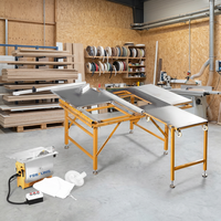 Scie circulaire à table coulissante industrielle pliable de type chariot, portable, pour la fabrication de meubles et le travail du bois