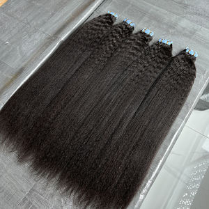 Extensiones de Cabello Humano <span class=keywords><strong>Natural</strong></span> Virgen Indio 100% Real, Cinta Adhesiva, Liso Rizado, 40 Piezas/100 Gramos, Venta al Por Mayor - Product Image 3