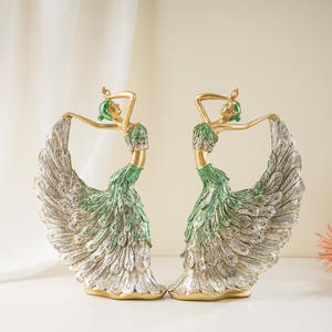 Figura Decorativa de Resina con Grabado Láser 3D de Pavo Real al Estilo Europeo, Decoración Creativa para el Hogar, Entrada, Cumpleaños, Boda, Ligera - Product Image 2