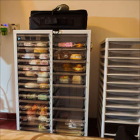 Armoire de classement métallique moderne pour bureau, grande capacité, tiroirs transparents en plastique, rangement de qualité commerciale pour petites pièces, vis et boulons