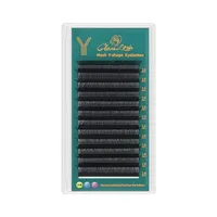 GLAMLASH Y YY Cheveux synthétiques en forme de W Extension de cils longs naturels doux tissés à la main Faux cils de volume préfabriqués