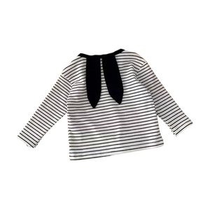 Hauts à manches longues pour bébés, nouveau style printemps/été, t-shirt rayé avec oreilles de lapin pour garçons et filles, pull en coton, vêtements pour bébés - Product Image 5