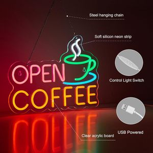 Coffee Open Neon LED Dimmable USB Powered Ambient <b>Light</b> Store <b>Window</b> Decoration <b>Light</b> Street Indicator <b>Light</b> Landscape <b>Light</b> 5v - Product Image 1