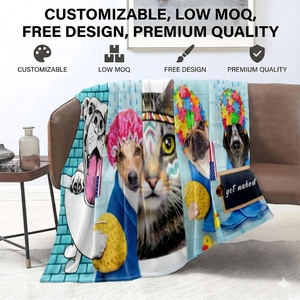 OEM&ODM Schattig Hondenprint Flanellen Fleece Dekbed voor Bank Kinderen Superzacht Cartoon Huisdier Design Aangepaste Maat Logo Alle Seizoenen Gebruik - Product Image 1