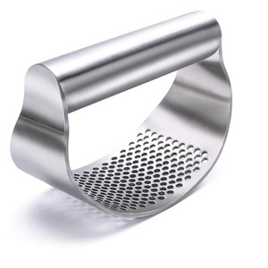 Stainless Steel Garlic Press 430 Arc Shape Household Garlic Mincer Peeler Tool - Product Image 1