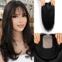 Topper de cheveux humains blonds et bruns de haute qualité de 14 pouces pour femmes, 7x10cm, en soie, toupet européen Remy, postiches, fournisseur