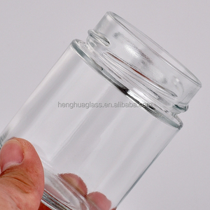 Rỗng xi lanh hình tròn thủy tinh mật ong lọ 212ml 314ml 350ml thủy tinh thực phẩm mứt Dưa Chua Ergo lưu trữ <span class=keywords><strong>container</strong></span> Jar với nắp kim loại - Product Image 4